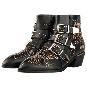 Black Leather Booties